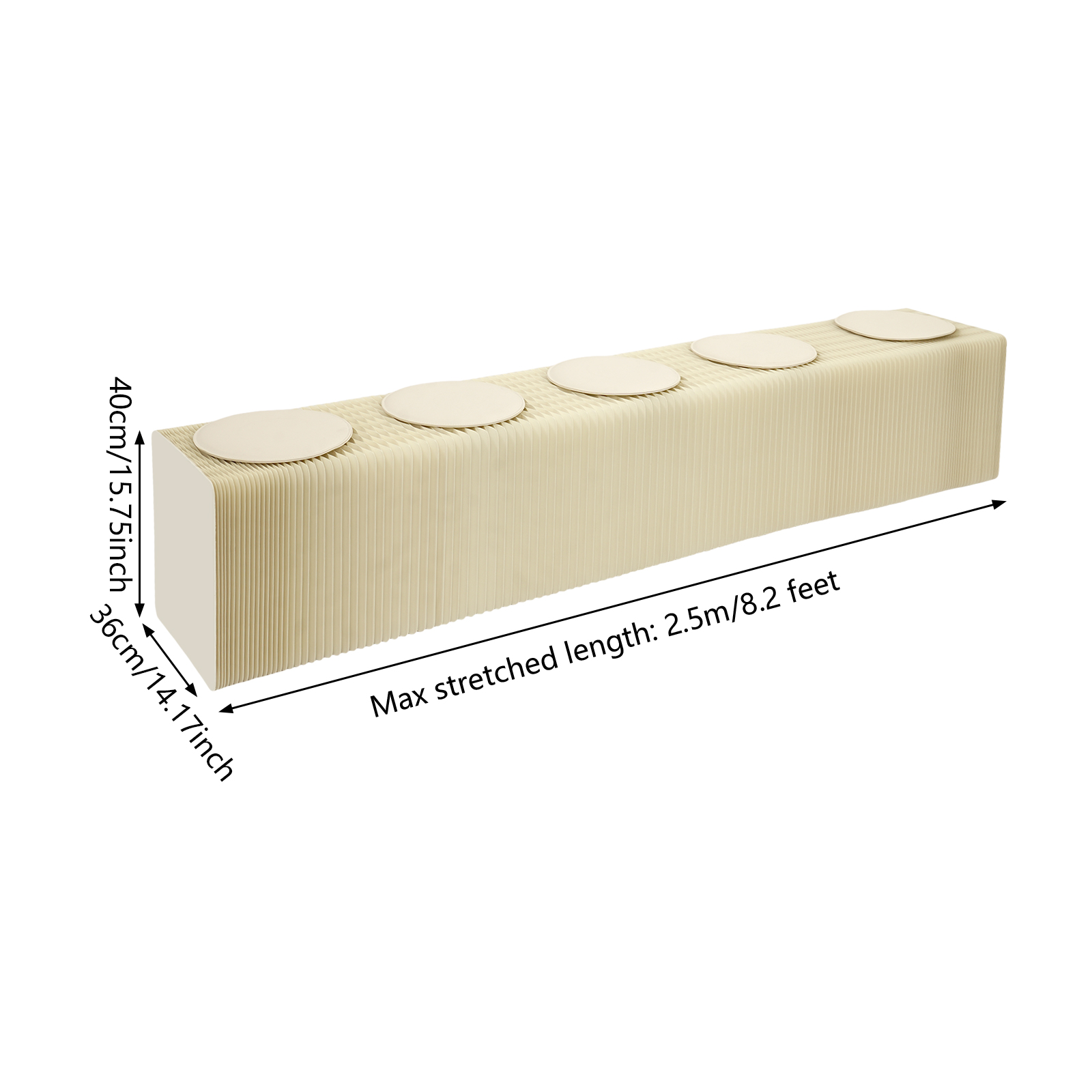 Ivory White Foldable Craft Bench Padded Cushioned Folding Shoe